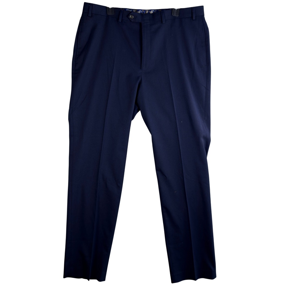 Lauren Ralph Lauren Dress Pants Men 38x34 Navy Blue Paisley Lining Pleated